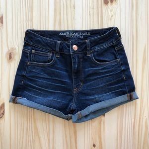 Dark wash jean shorts